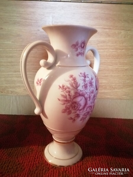 Hollóházi porcelain vase with handles, with flower pattern decor HUF 15,000