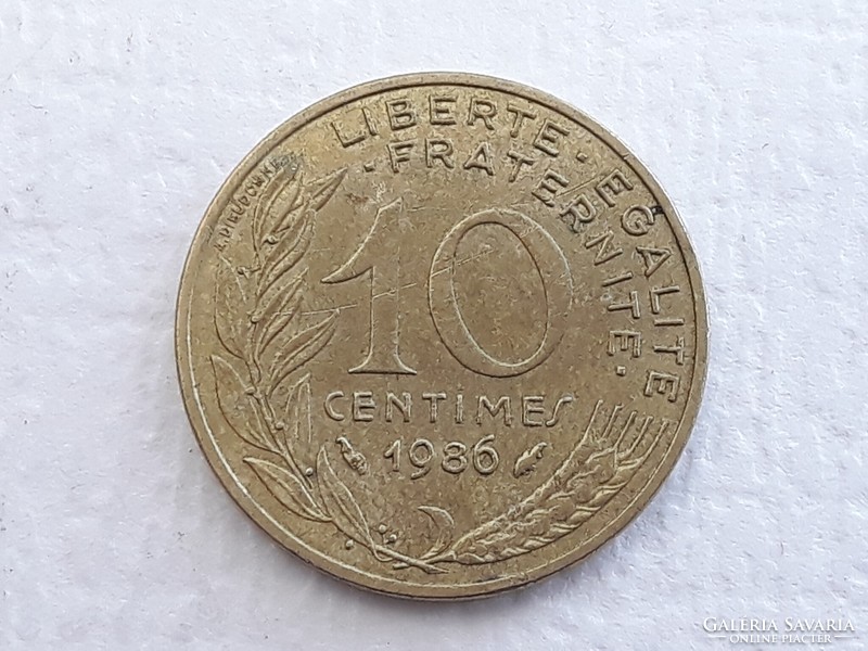 France 10 centimes 1986 coin - French 10 cent 1986 foreign coin