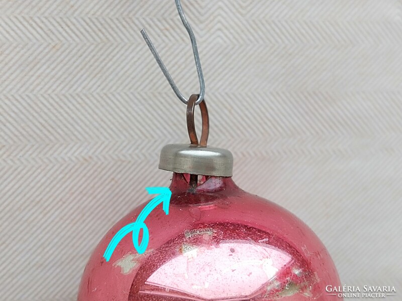 Old glass Christmas tree ornament pink bell glass ornament