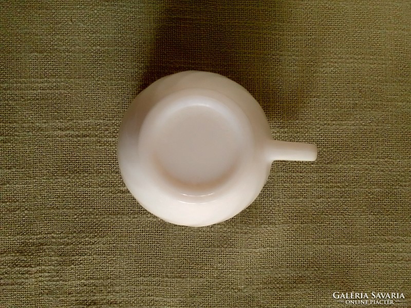 6 személyes vintage francia Arcopal fehér tejüveg teás csésze készlet cukortartó tejkiöntő hibátlan