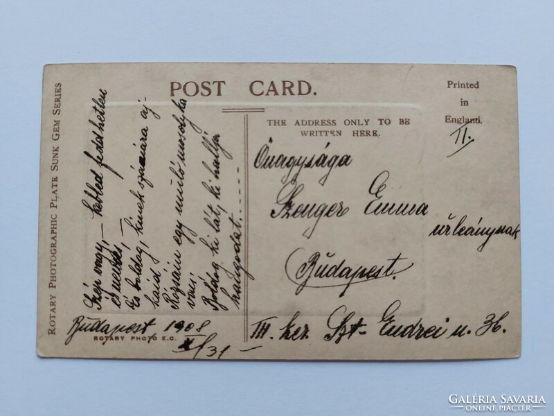 Régi képeslap Cordelia 1908 levelezőlap hölgy