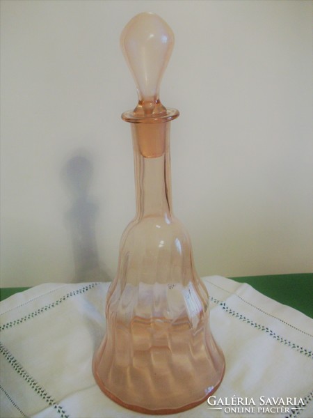 Beautiful old pink drinking bottle with nice engraving