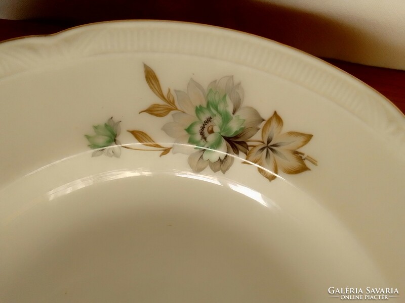 Két személyes vintage német Bavaria porcelán étkészlet lapos és mély leveses tányér finom virágminta