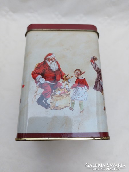 Christmas metal box Santa Claus pattern vintage box