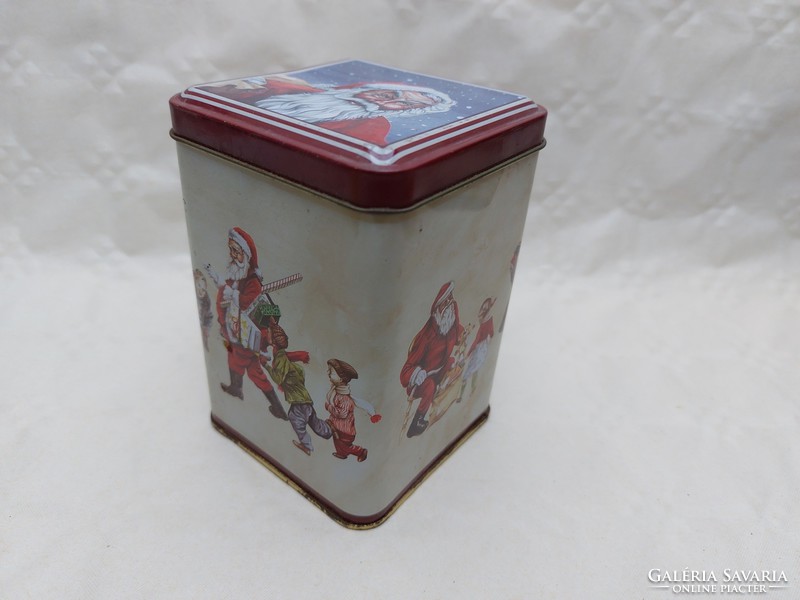 Christmas metal box Santa Claus pattern vintage box
