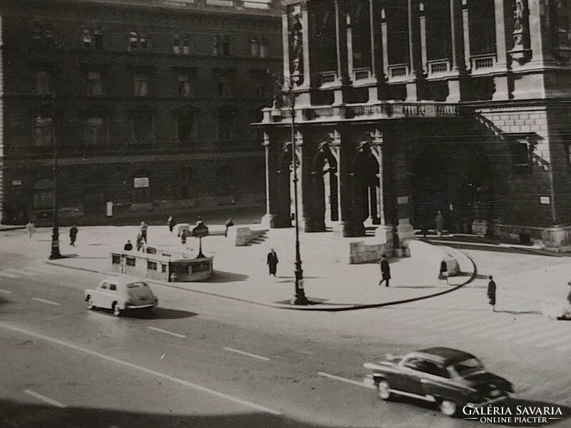 Old postcard photo postcard Budapest Opera House vintage cars