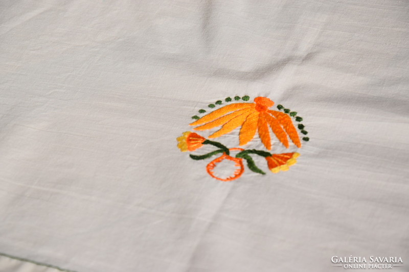 Never used old linen hand-embroidered tablecloth tablecloth tablecloth 6 napkins 140 x 140 30 x 30