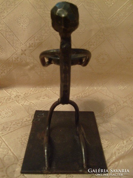 Karl hagenauer style art deco marked metal human figure candle holder rarity on plinth