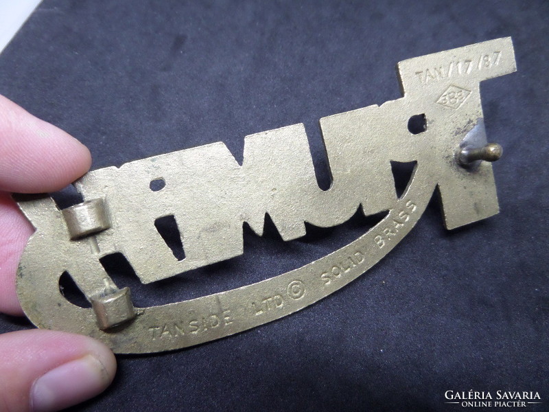 Worth Point Triumph Belt Buckle Solid Brass UK (eredeti) Vintage gyűjtői övcsat: 12,5 x 4,3 cm