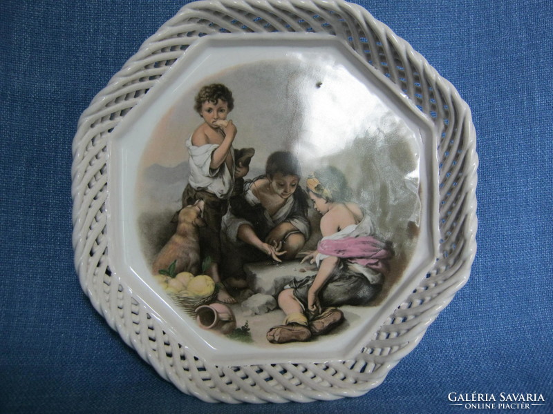 Bodrogkeresztúr ceramic painting scene bowl