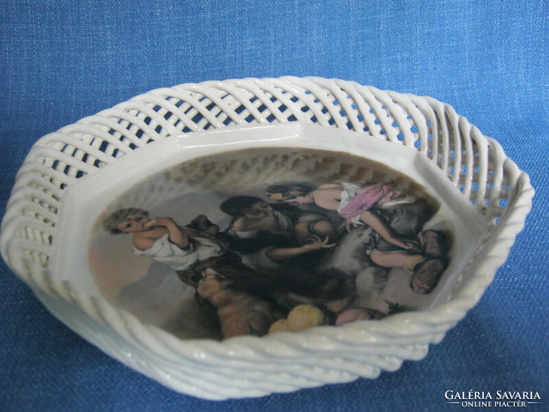 Bodrogkeresztúr ceramic painting scene bowl