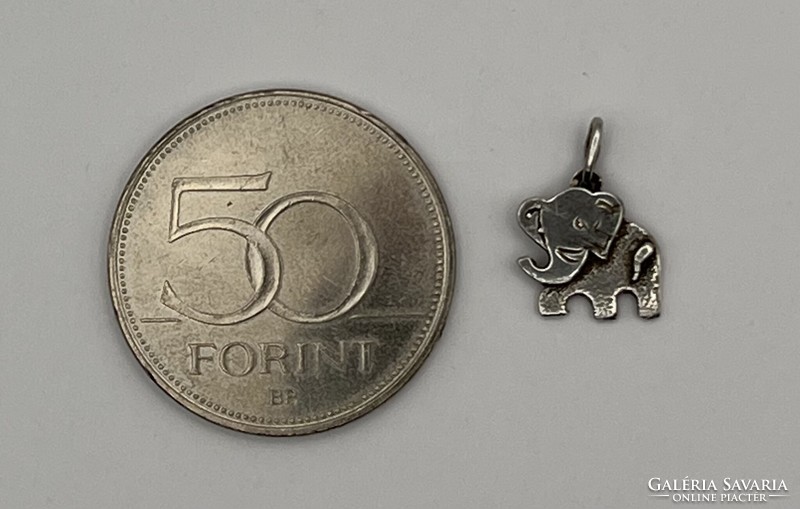 Small silver pendant with an elephant figure