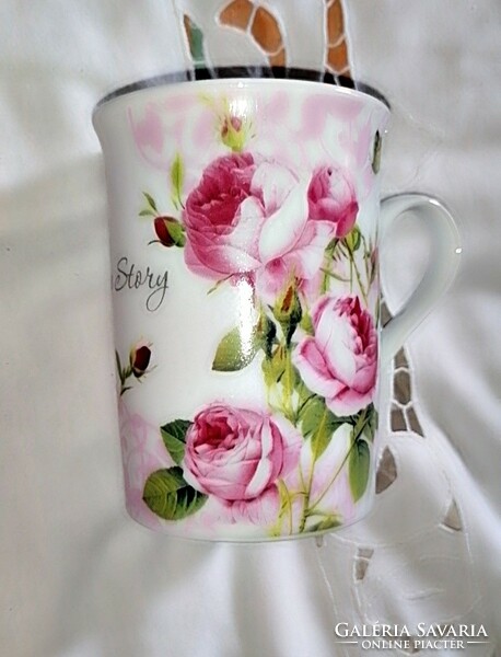 Romantikus rózsás bögre, csésze