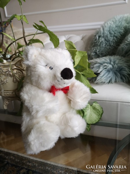 Russ serrie & co. White sitting polar bear in a red bow tie 22 cm