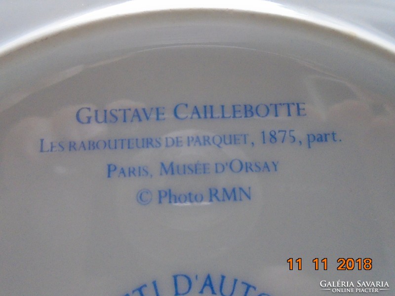 Gustave Caillebotte (1848-1894) francia impresszionista festő "A parketta gyalulók" dísztál