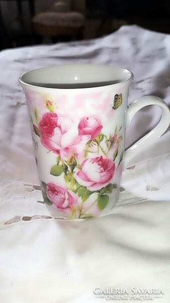 Romantikus rózsás bögre, csésze