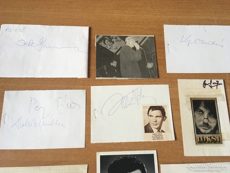 9 Pieces! Autographs from celebrities!!!- Rátonyi róbert, p haumann, koncz g, loksi, etc..