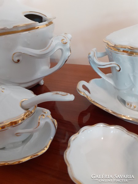 Old white Art Nouveau porcelain geschütz serving tableware