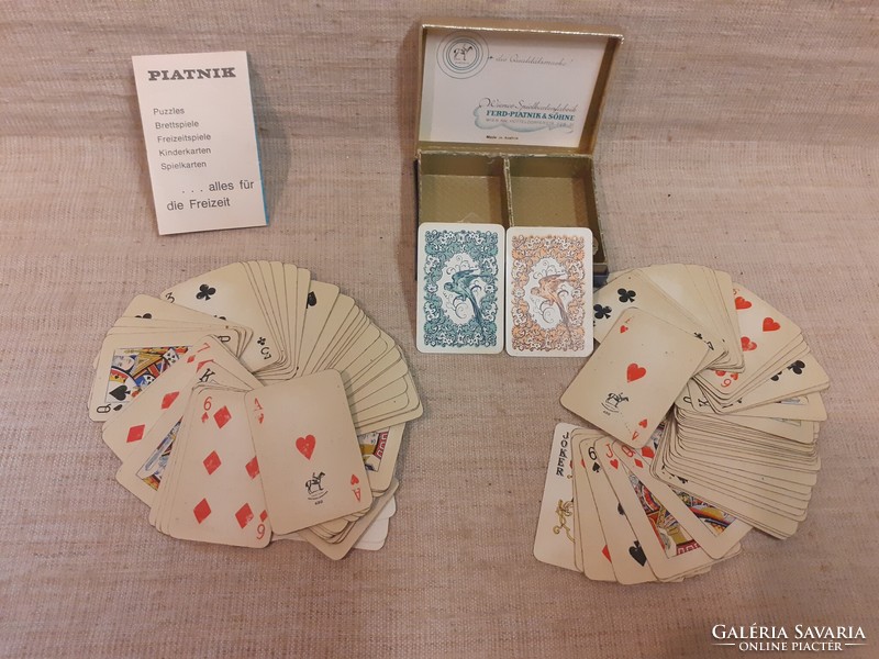 Old marked numbered mini rummy card with original platnik wien rules of the game description