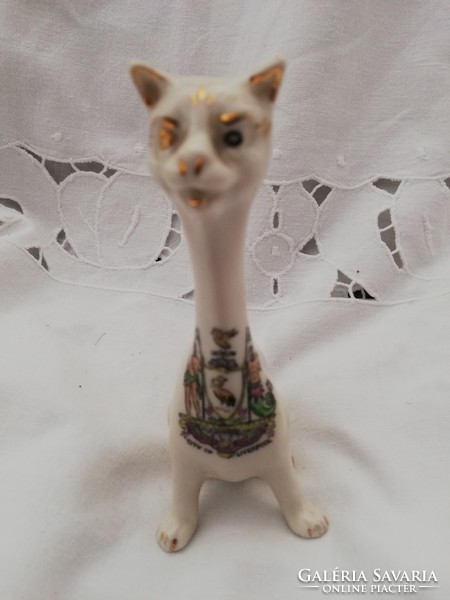 English Liverpool porcelain cat