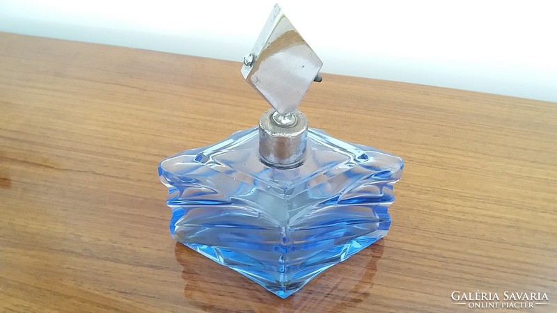 Old perfume bottle art deco blue vintage perfume toiletries