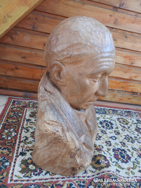 King Andrew carved wooden statue - bust: Pag antal bust