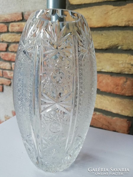 Duci ólomkristály váza gazdagon csiszolt  20 cm  1,5 kg