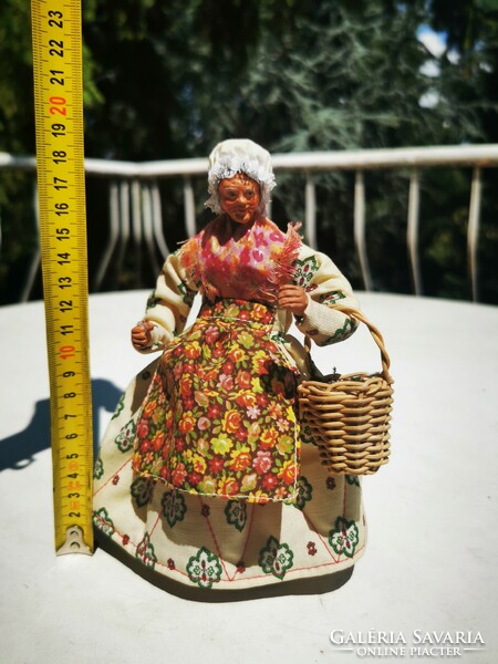 Grandmother with basket, French terracotta doll