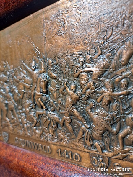 Battle of Grünwald, 1410 (copper relief, historical relief) Battle of Tannenberg, Polish-German battle