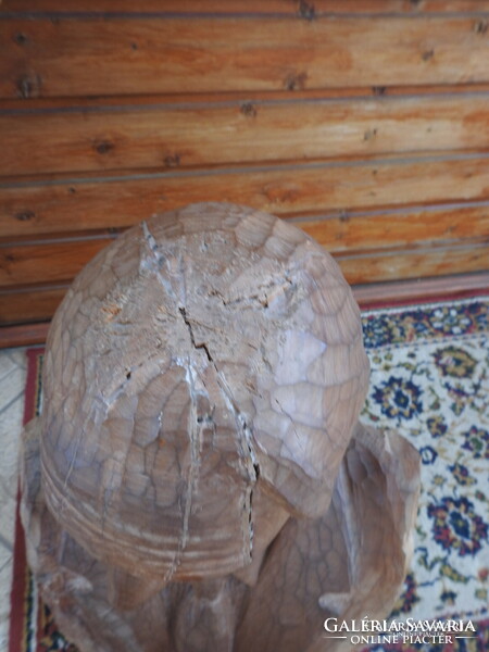 KIRÁLY ANDRÁS faragott fa szobor - mellszobor : PÁGER ANTAL mellszobor