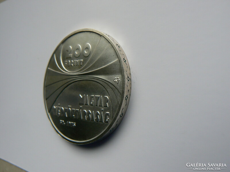 Silver 200 HUF coin, Hungarian Academy of Sciences 1975 bu, (28 g, 0.640, József Garányi) original!