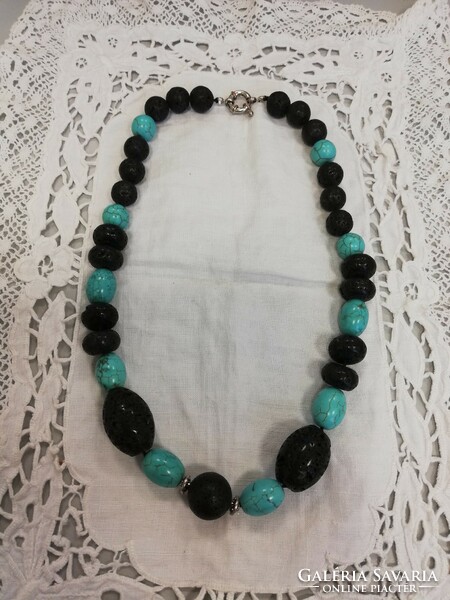 New Handmade Lava Stone Howlite Gemstone Necklaces For Sale!
