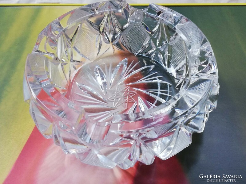 Lead crystal ashtray, richly polished