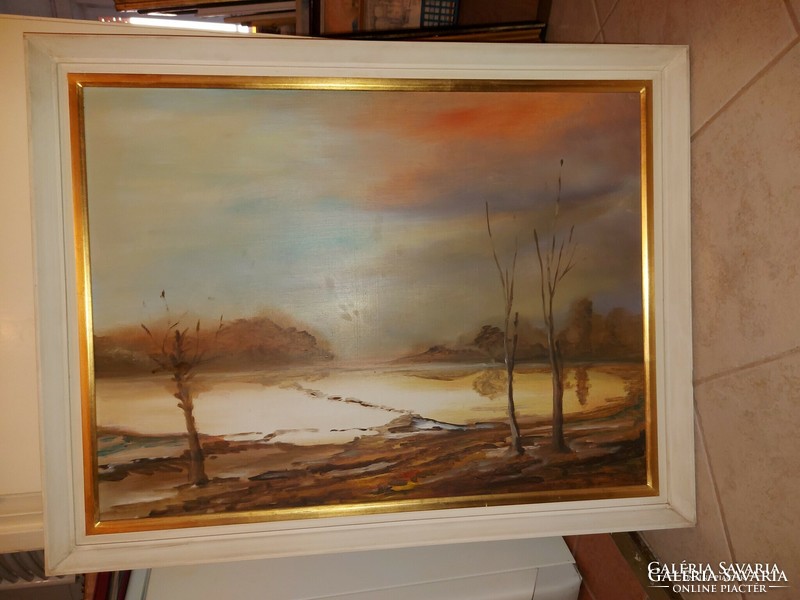 (K) landscape painting 70x90 cm with frame