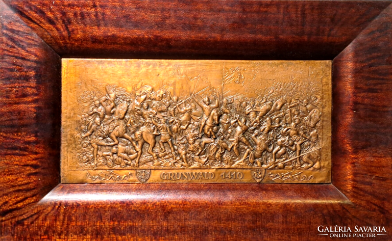 Grünwaldi csata, 1410 (réz dombormű, történelmi relief) tannenbergi csata, lengyel-német csata