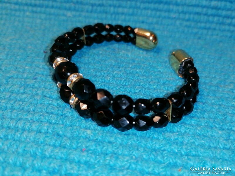 Black Faceted Pearl Bracelet (516)
