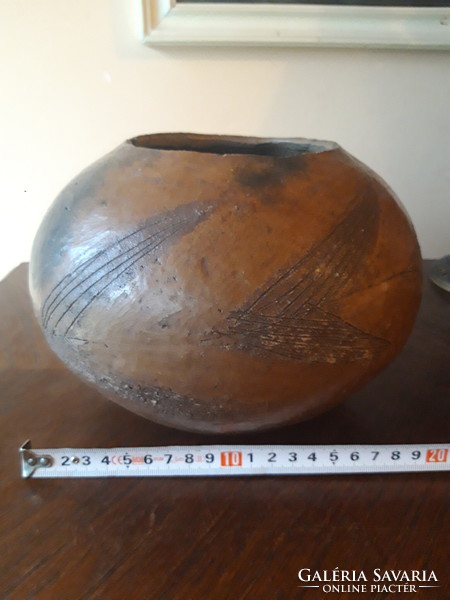Antik zulu cserépedény (Ukhamba)- kézzel készített