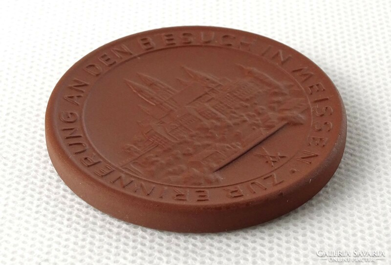 1L497 Meissen double-sided ceramic plaque commemorative medal
