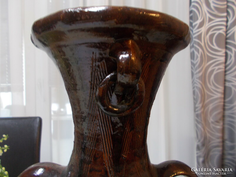 Beautiful antique handmade glazed ceramic vase large jug flawless