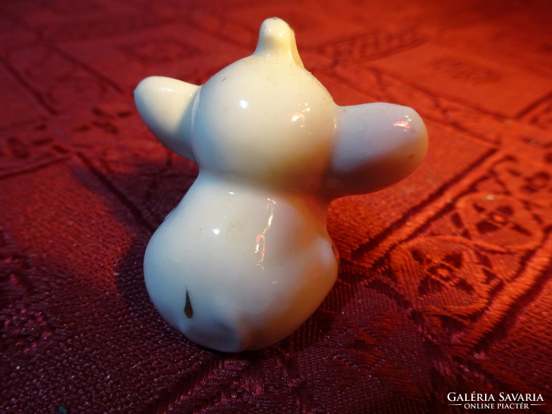 Német porcelán mini elefánt bébi, arany díszítéssel, hossza 3,5 cm. Vanneki!