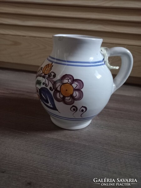 Hand-painted folk ceramics, spout, jug 14cm