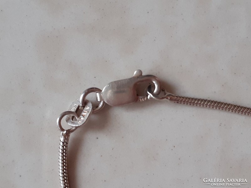 Art deco jellegű olasz 925 ezüst női nyaklánc medállal