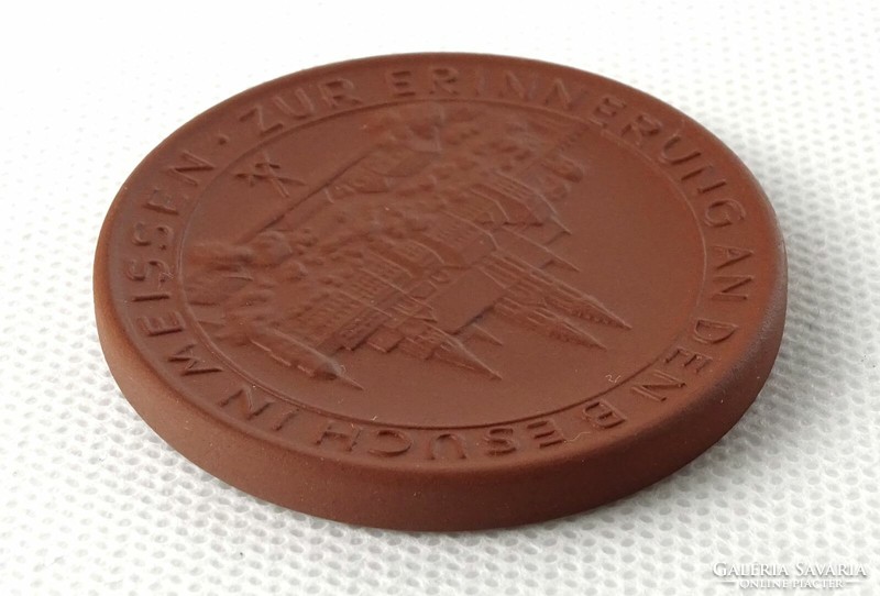 1L497 Meissen double-sided ceramic plaque commemorative medal