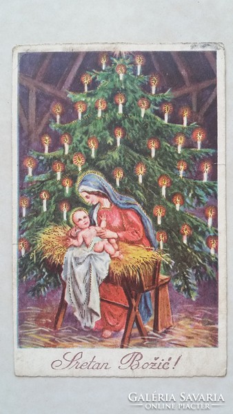 Old Christmas postcard 1933 Jesus postcard