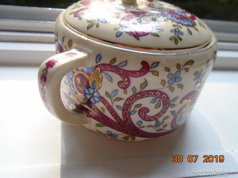 1889 Royal austria gutherz oscar and edgar iznik pomegranate flower pattern tea sugar bowl