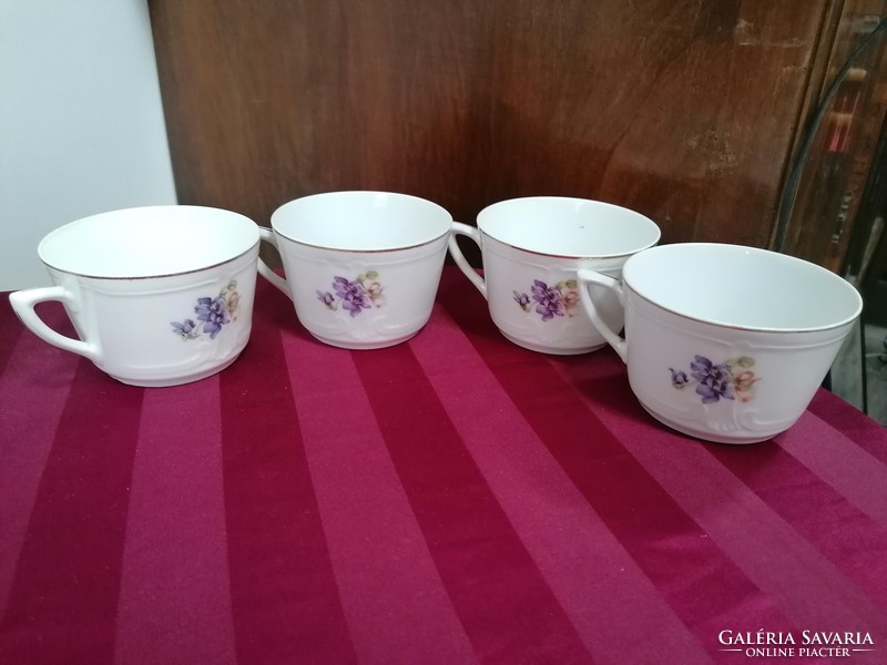 Antique violet porcelain tea set for 4 people