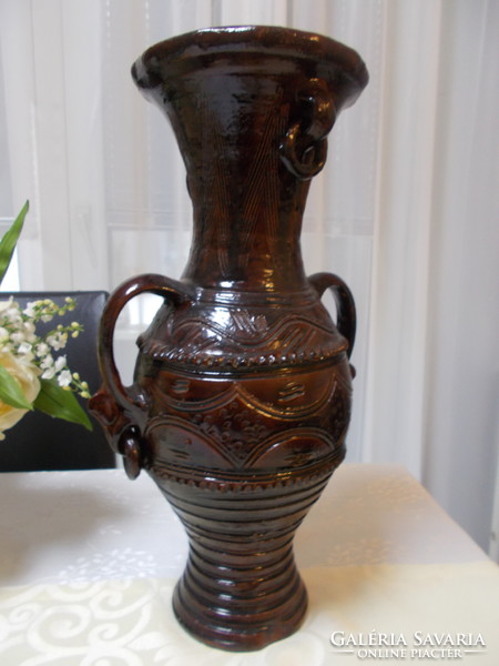 Beautiful antique handmade glazed ceramic vase large jug flawless