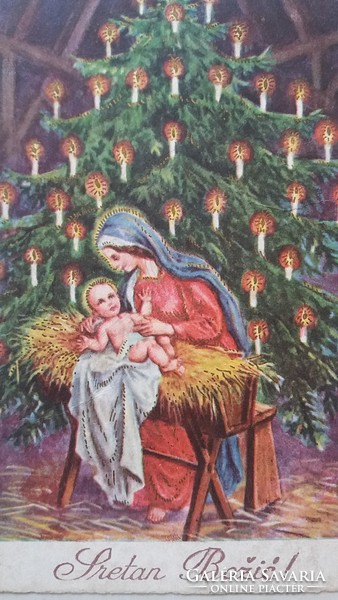 Régi karácsonyi képeslap 1933 Jézuskás levelezőlap