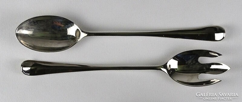 1L522 pair of old silver-plated large scoops 25 cm