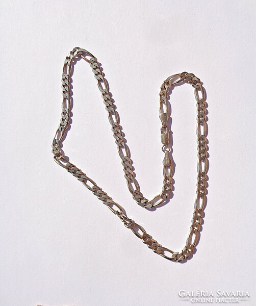 46 cm. hossú, 5 mm. széles, olasz aranyozott ezüst nyaklánc